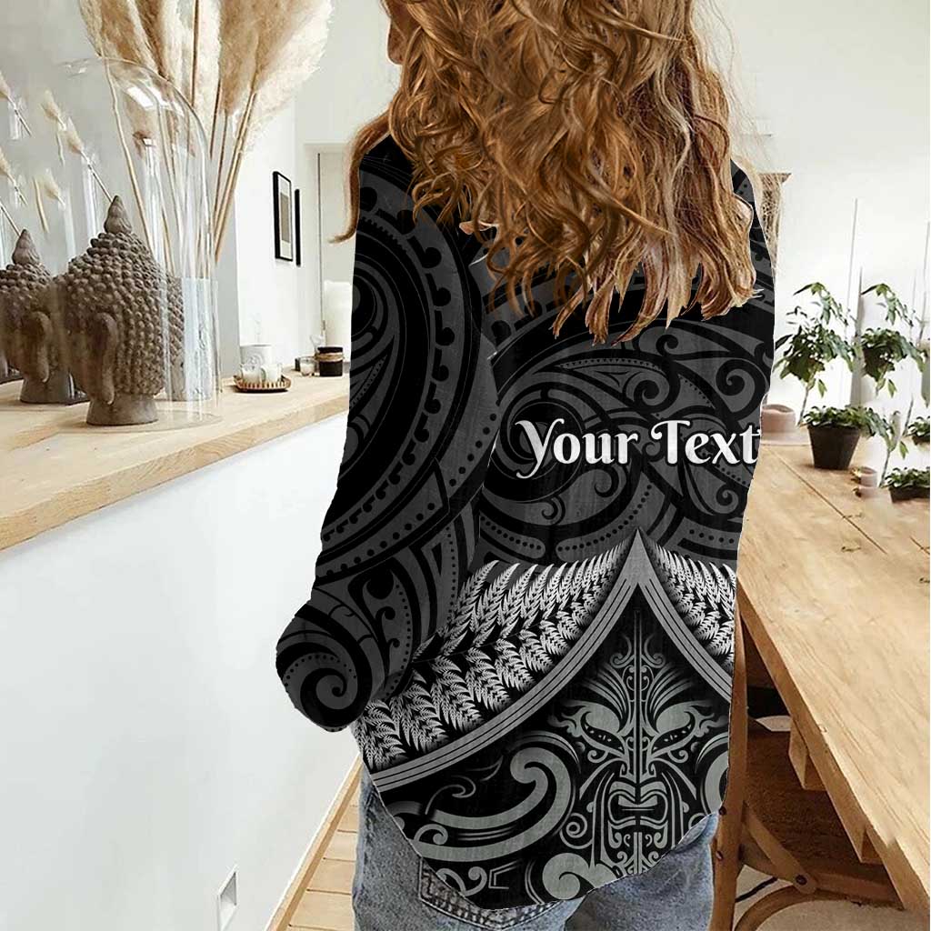 Personalised Toitu Te Tiriti Aotearoa Silver Fern Women Casual Shirt New Zealand Maori Pattern - Vibe Hoodie Shop