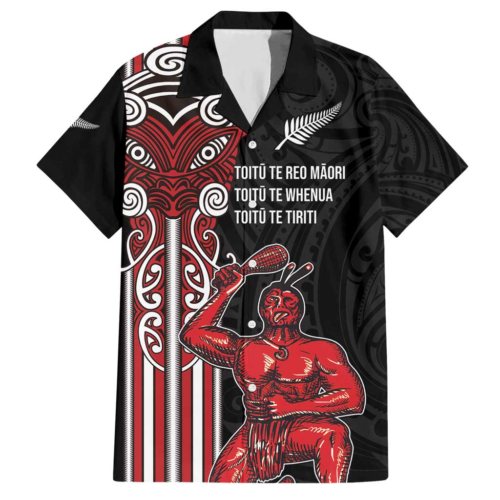 Toitu Te Reo Maori Toitu Te Whenua Toitu Te Tiriti Hawaiian Shirt Maori Warrior New Zealand - Vibe Hoodie Shop