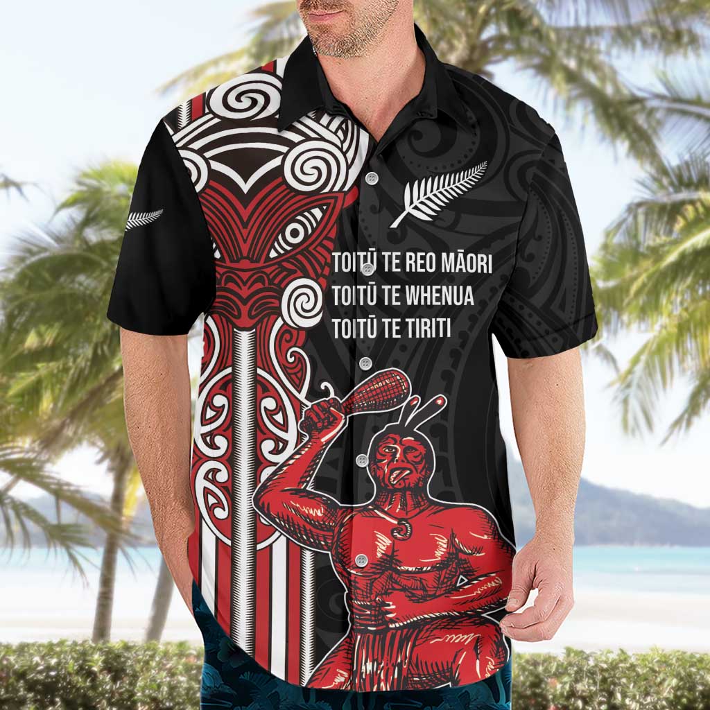 Toitu Te Reo Maori Toitu Te Whenua Toitu Te Tiriti Hawaiian Shirt Maori Warrior New Zealand - Vibe Hoodie Shop