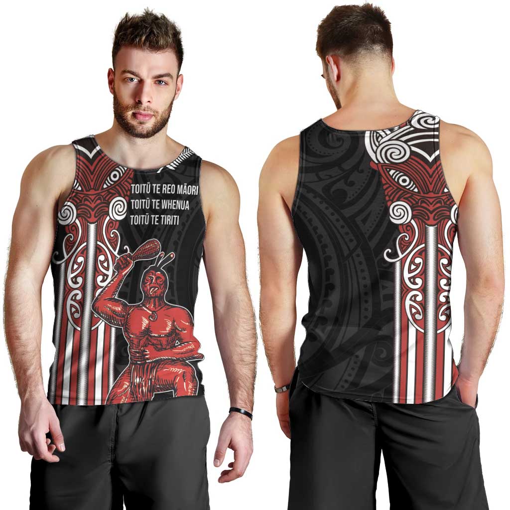 Toitu Te Reo Maori Toitu Te Whenua Toitu Te Tiriti Men Tank Top Maori Warrior New Zealand - Vibe Hoodie Shop