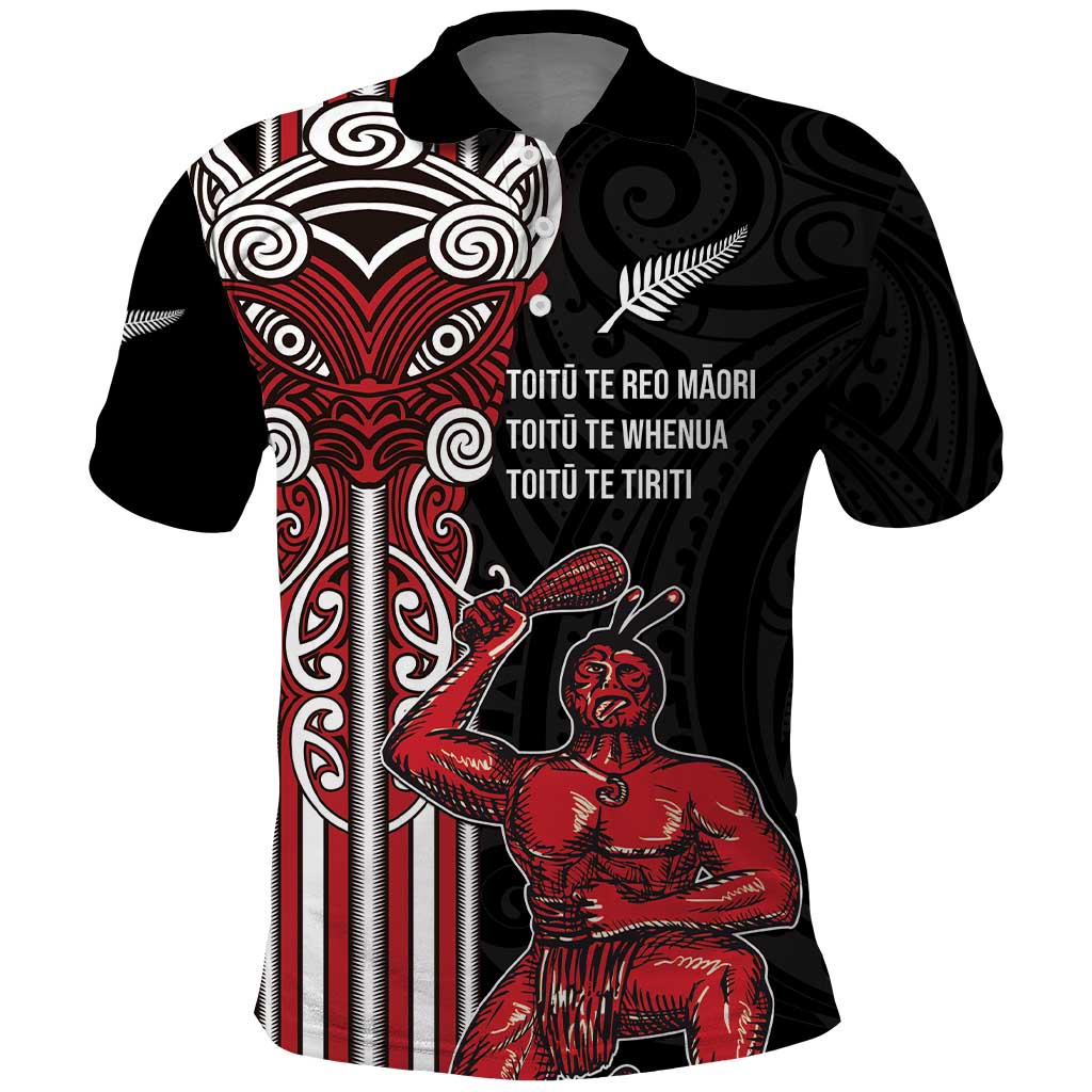 Toitu Te Reo Maori Toitu Te Whenua Toitu Te Tiriti Polo Shirt Maori Warrior New Zealand - Vibe Hoodie Shop