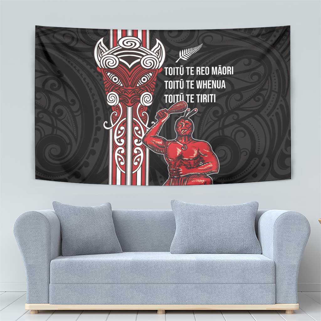 Toitu Te Reo Maori Toitu Te Whenua Toitu Te Tiriti Tapestry Maori Warrior New Zealand - Vibe Hoodie Shop