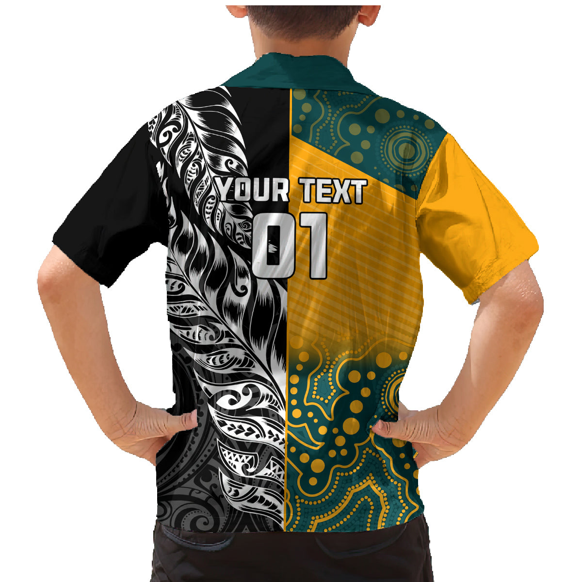 Custom New Zealand And Australia Rugby Family Matching Mermaid Dress and Hawaiian Shirt Wallabies Kiwi Silver Fern 2023 World Cup