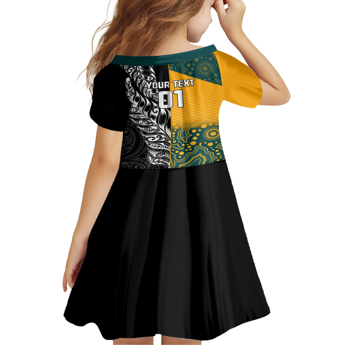 Custom New Zealand And Australia Rugby Family Matching Tank Maxi Dress and Hawaiian Shirt Wallabies Kiwi Silver Fern 2023 World Cup