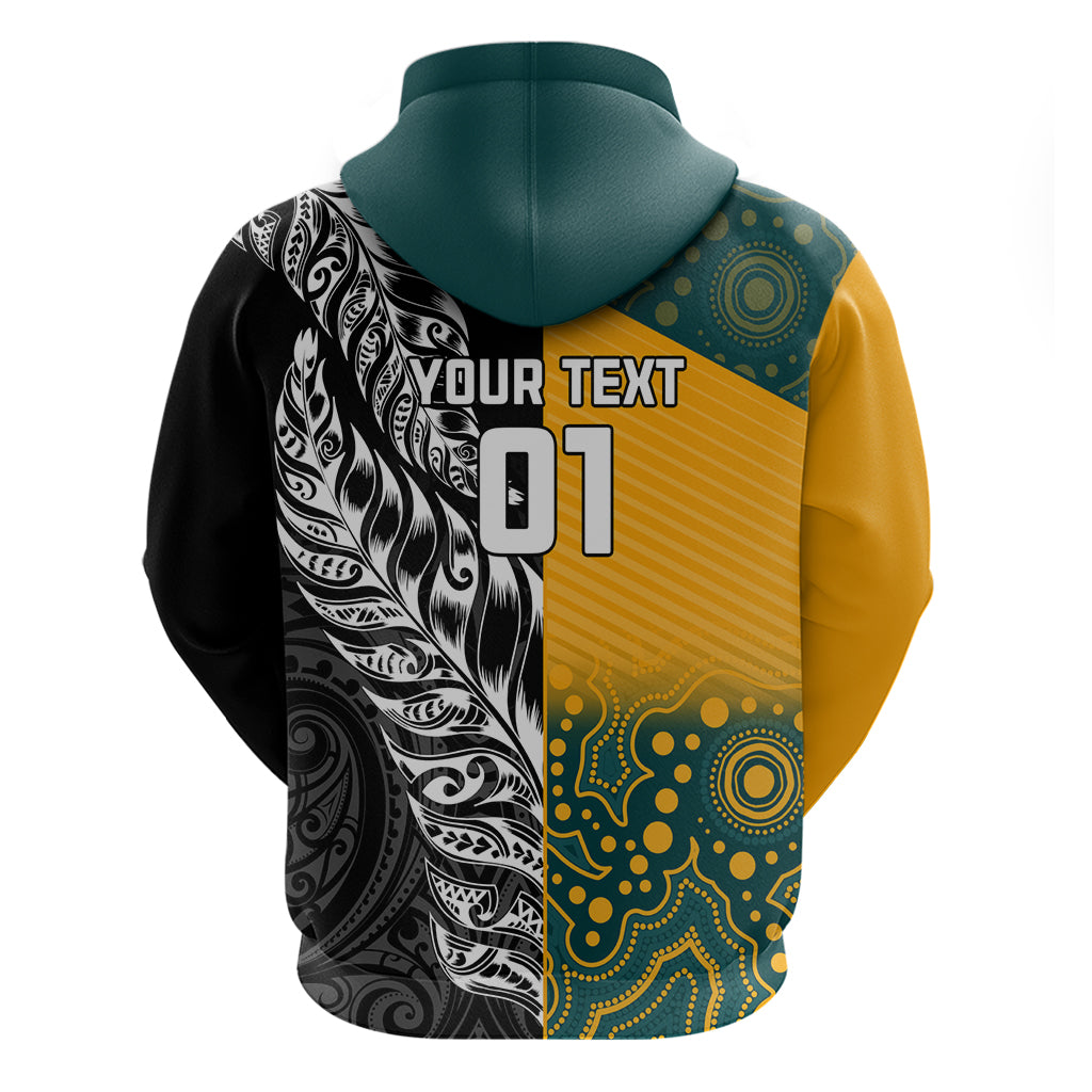 Custom New Zealand And Australia Rugby Hoodie Wallabies Kiwi Silver Fern 2023 World Cup - Vibe Hoodie Shop