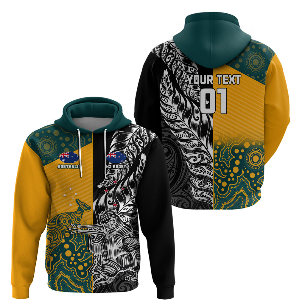 Custom New Zealand And Australia Rugby Hoodie Wallabies Kiwi Silver Fern 2023 World Cup - Vibe Hoodie Shop