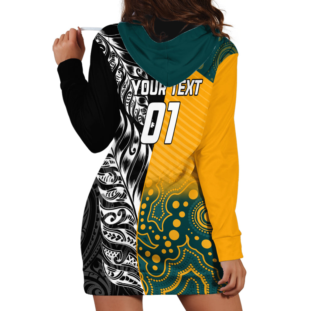 Custom New Zealand And Australia Rugby Hoodie Dress Wallabies Kiwi Silver Fern 2023 World Cup - Vibe Hoodie Shop