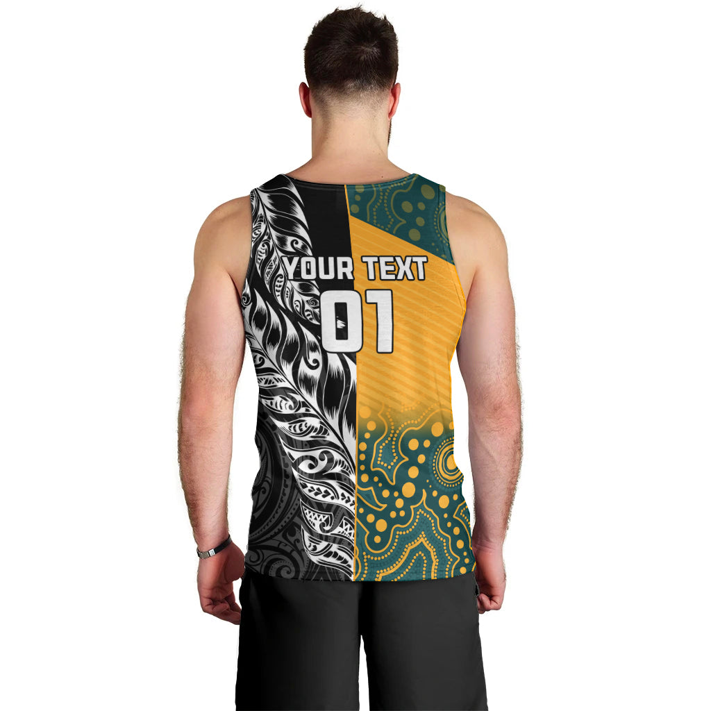 Custom New Zealand And Australia Rugby Men Tank Top Wallabies Kiwi Silver Fern 2023 World Cup - Vibe Hoodie Shop