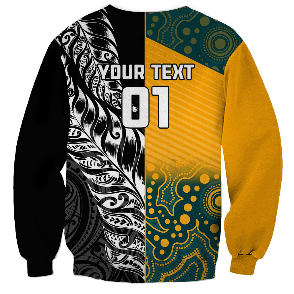 Custom New Zealand And Australia Rugby Sweatshirt Wallabies Kiwi Silver Fern 2023 World Cup - Vibe Hoodie Shop