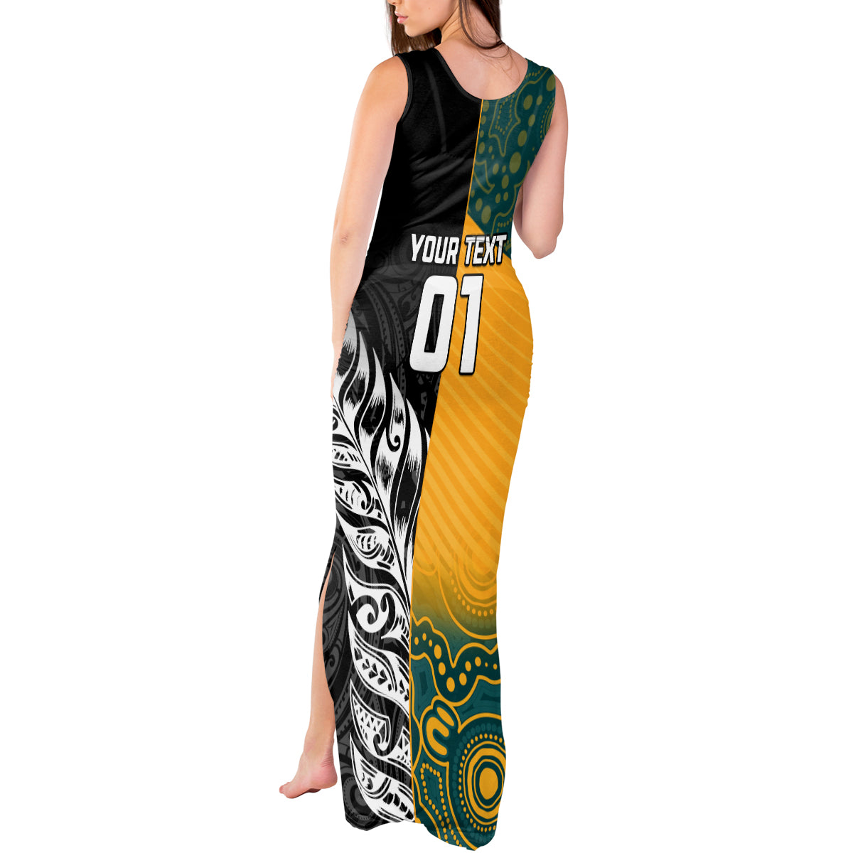 Custom New Zealand And Australia Rugby Tank Maxi Dress Wallabies Kiwi Silver Fern 2023 World Cup
