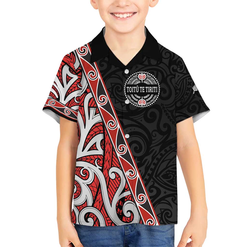 Aotearoa Toitu Te Tiriti Family Matching Long Sleeve Bodycon Dress and Hawaiian Shirt Honour The Treaty New Zealand