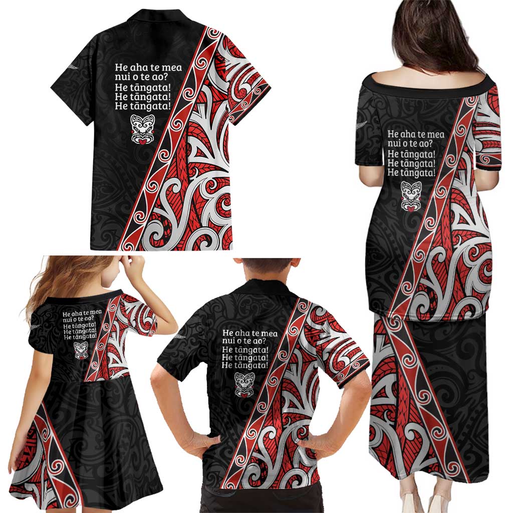 Aotearoa Toitu Te Tiriti Family Matching Puletasi and Hawaiian Shirt Honour The Treaty New Zealand