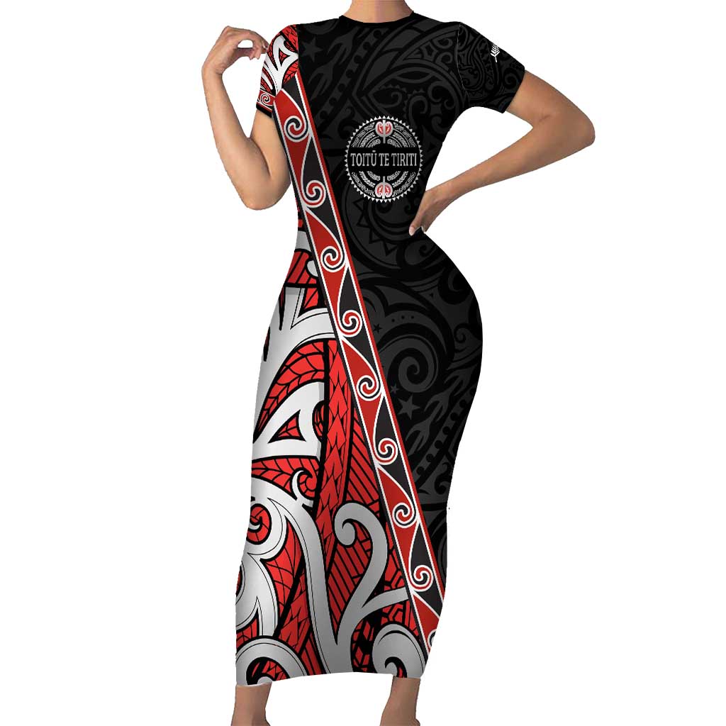 Aotearoa Toitu Te Tiriti Family Matching Short Sleeve Bodycon Dress and Hawaiian Shirt Honour The Treaty New Zealand