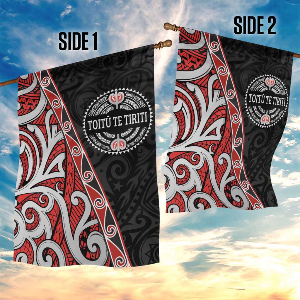 Aotearoa Toitu Te Tiriti Garden Flag Honour The Treaty New Zealand - Vibe Hoodie Shop