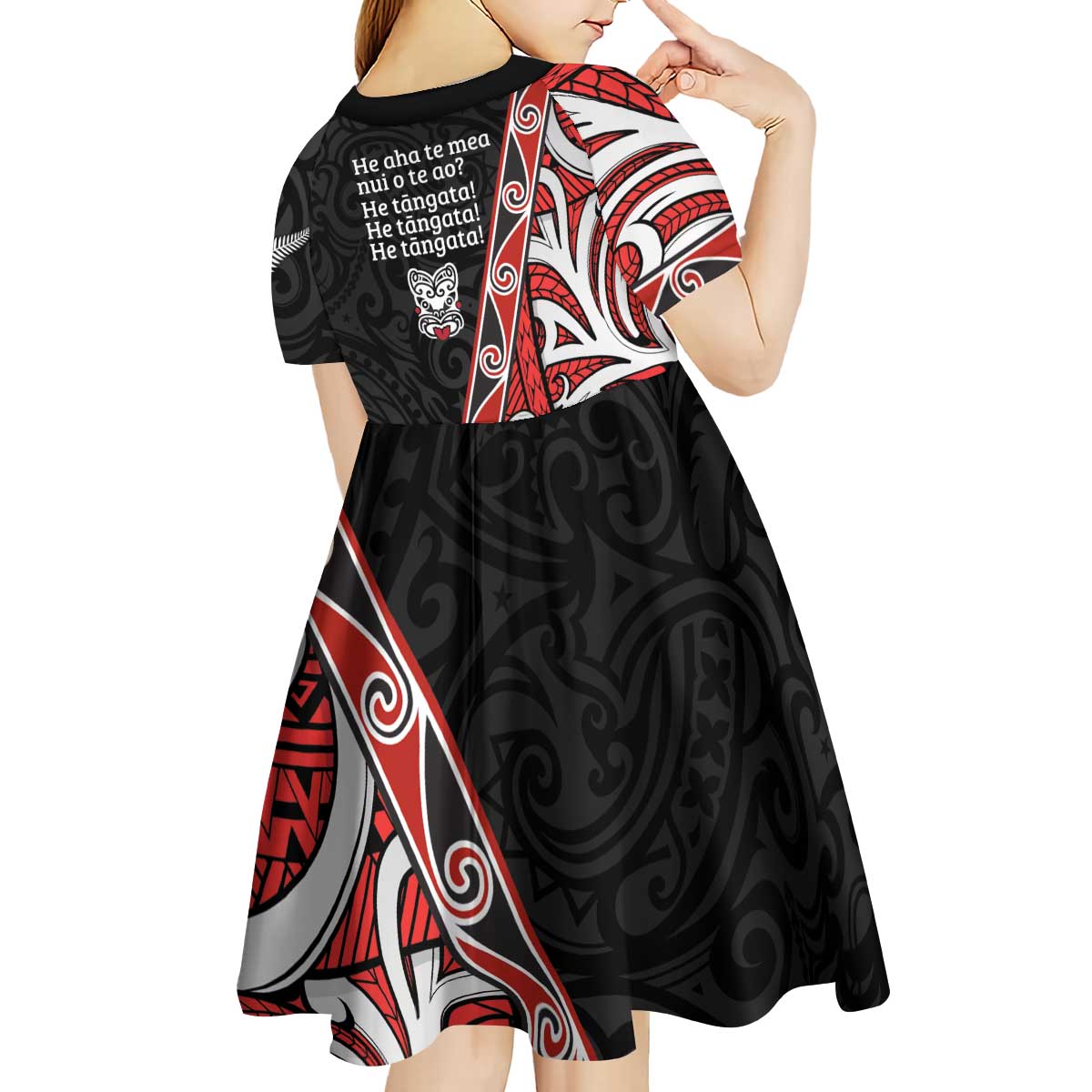 Aotearoa Toitu Te Tiriti Kid Short Sleeve Dress Honour The Treaty New Zealand - Vibe Hoodie Shop