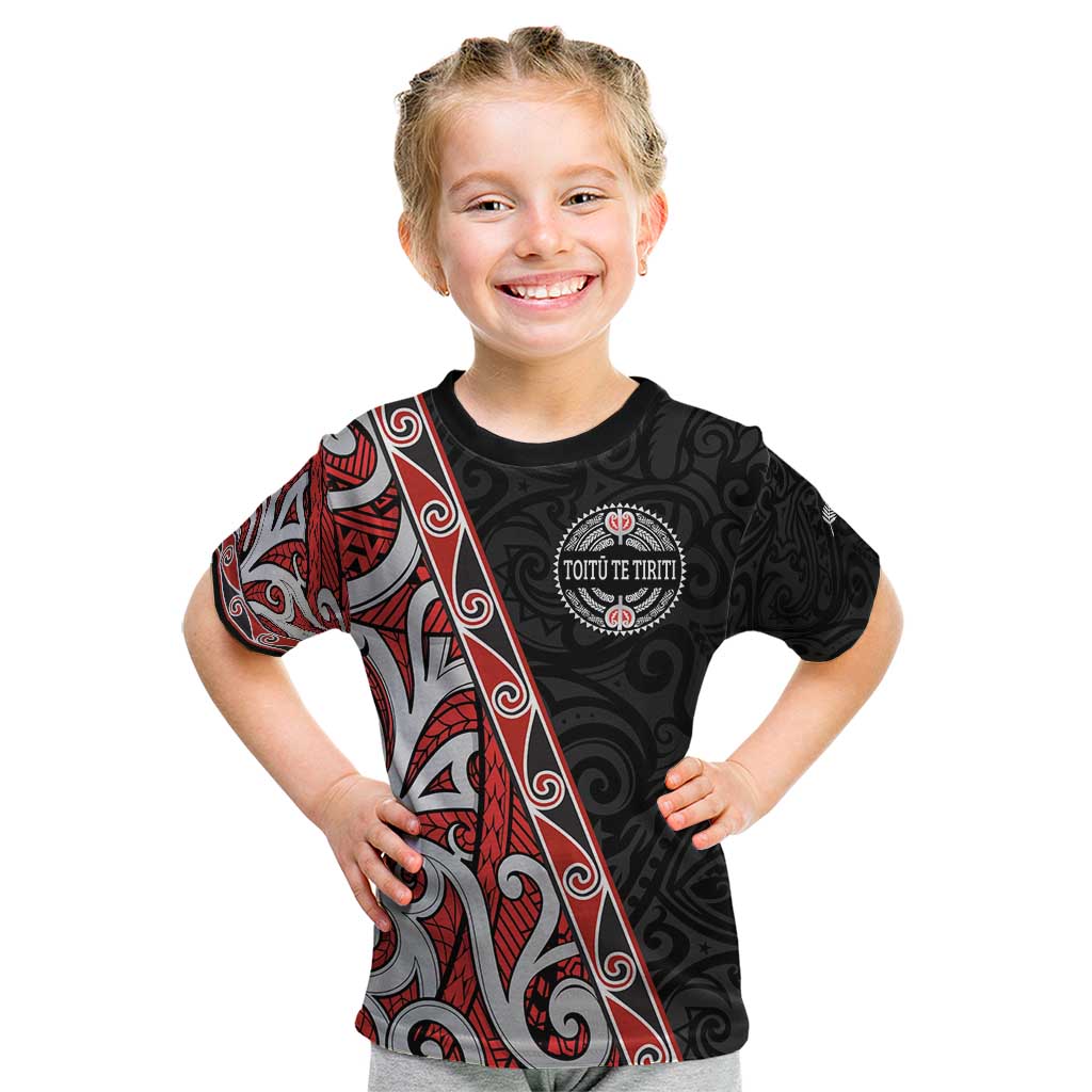 Aotearoa Toitu Te Tiriti Kid T Shirt Honour The Treaty New Zealand - Vibe Hoodie Shop