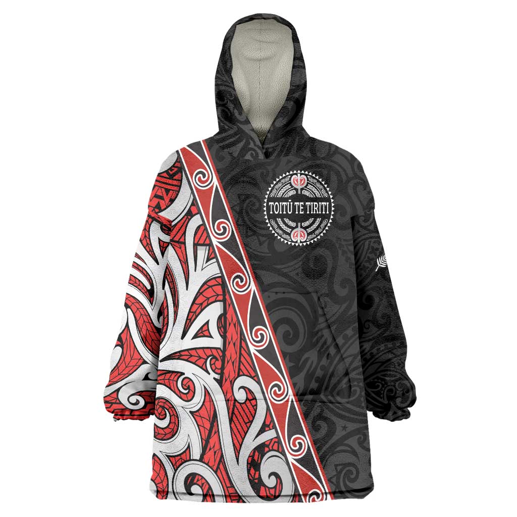 Aotearoa Toitu Te Tiriti Wearable Blanket Hoodie Honour The Treaty New Zealand - Vibe Hoodie Shop