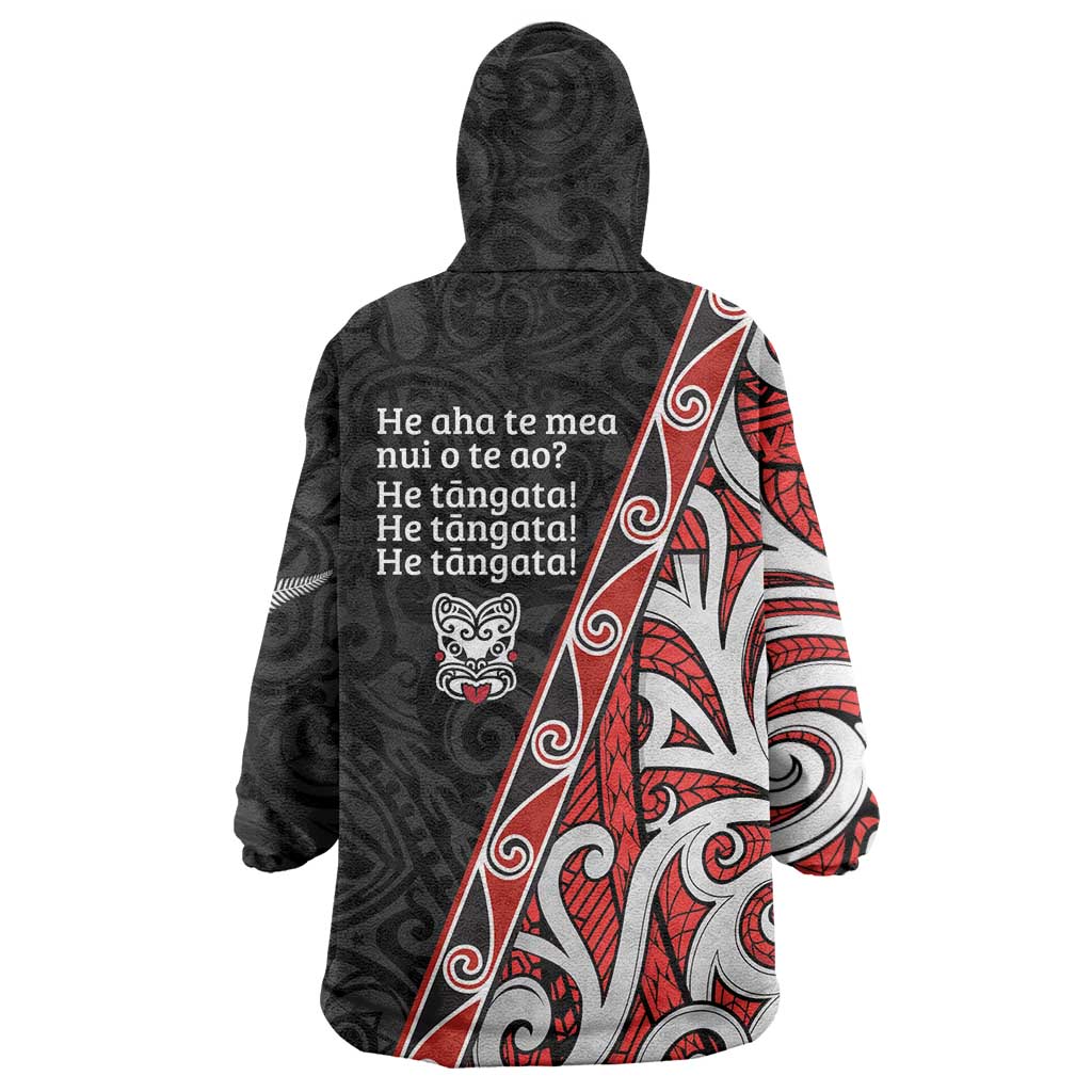 Aotearoa Toitu Te Tiriti Wearable Blanket Hoodie Honour The Treaty New Zealand - Vibe Hoodie Shop