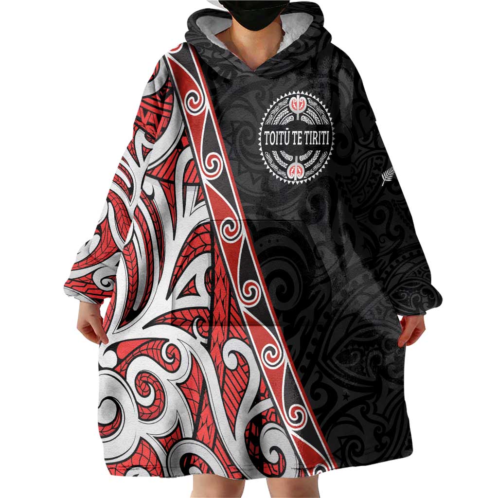 Aotearoa Toitu Te Tiriti Wearable Blanket Hoodie Honour The Treaty New Zealand - Vibe Hoodie Shop