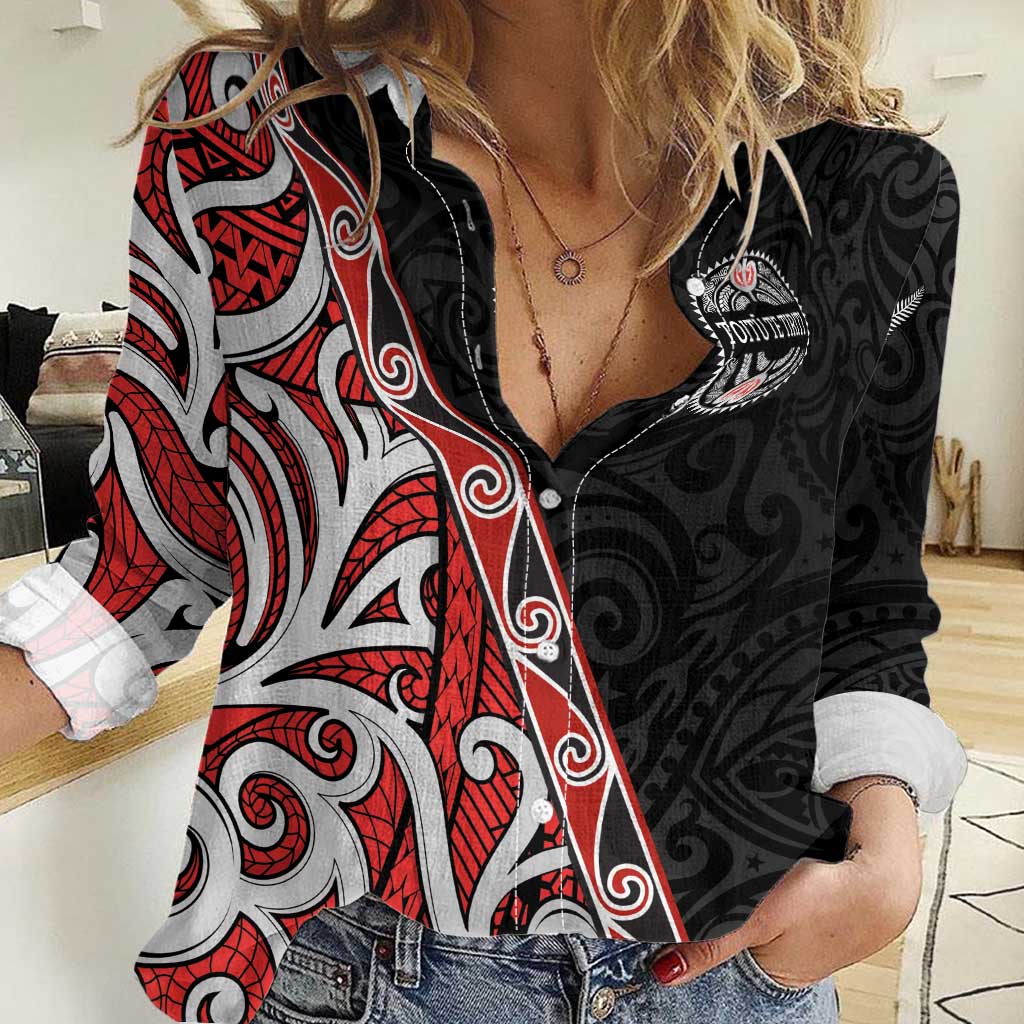 Aotearoa Toitu Te Tiriti Women Casual Shirt Honour The Treaty New Zealand - Vibe Hoodie Shop