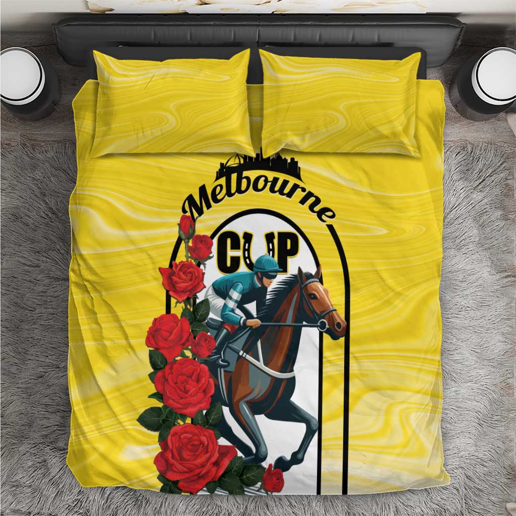 Personalised Melbourne Horse Racing Bedding Set The Race That Stops The Nation - Vibe Hoodie Shop
