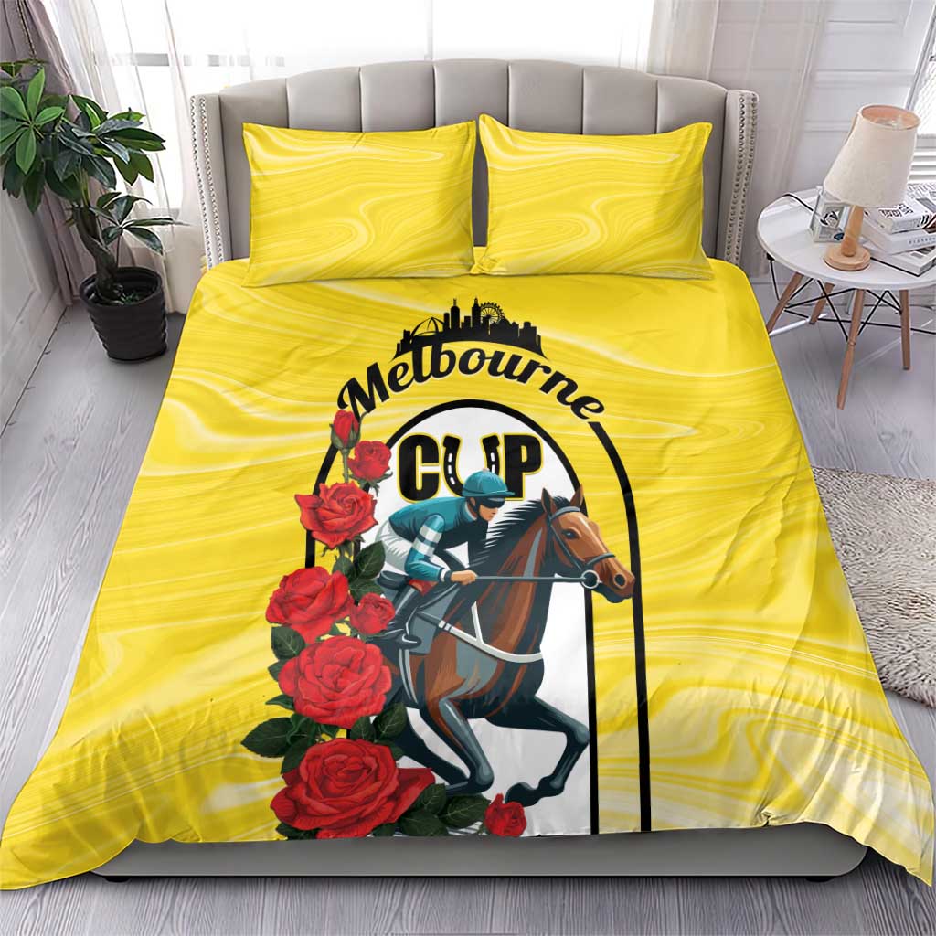 Personalised Melbourne Horse Racing Bedding Set The Race That Stops The Nation - Vibe Hoodie Shop