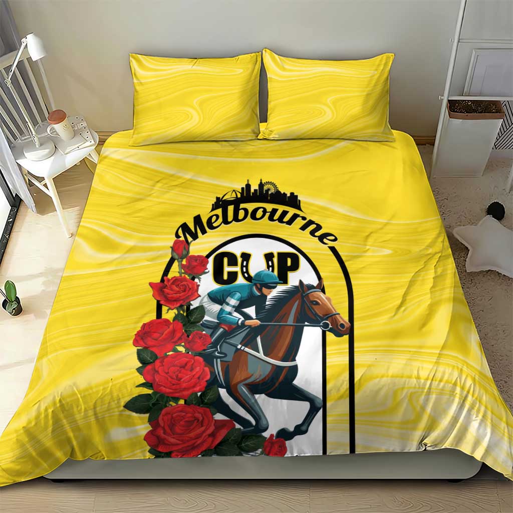 Personalised Melbourne Horse Racing Bedding Set The Race That Stops The Nation - Vibe Hoodie Shop