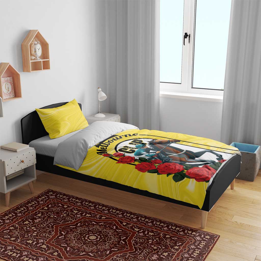Personalised Melbourne Horse Racing Bedding Set The Race That Stops The Nation - Vibe Hoodie Shop