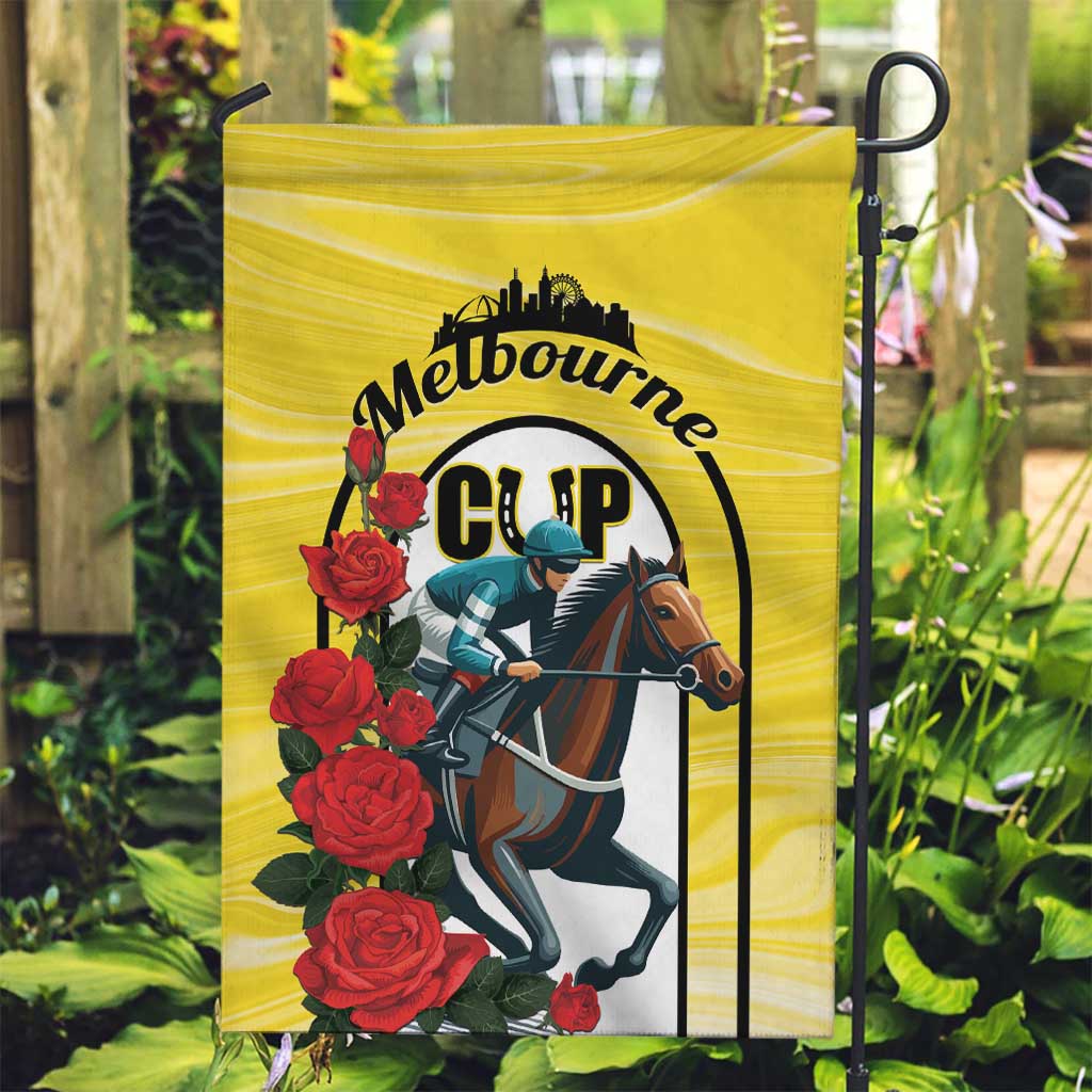 Personalised Melbourne Horse Racing Garden Flag The Race That Stops The Nation - Vibe Hoodie Shop