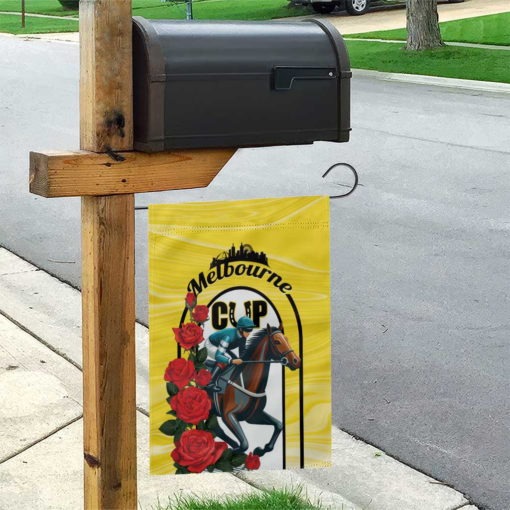 Personalised Melbourne Horse Racing Garden Flag The Race That Stops The Nation - Vibe Hoodie Shop