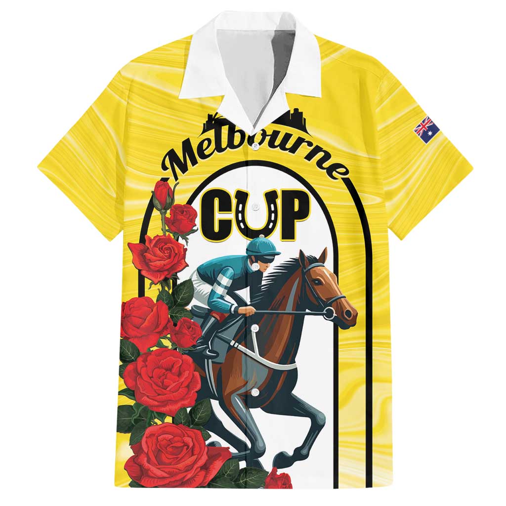 Personalised Melbourne Horse Racing Hawaiian Shirt The Race That Stops The Nation - Vibe Hoodie Shop