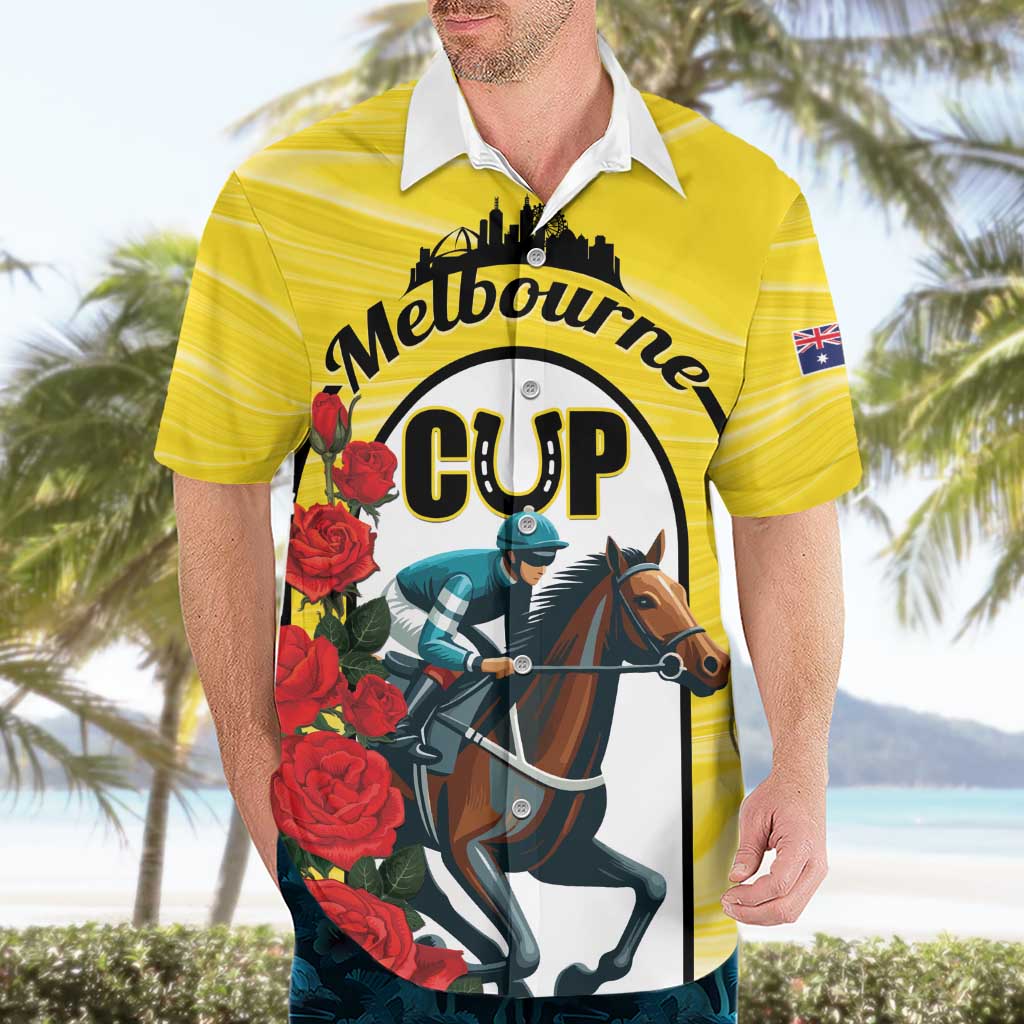 Personalised Melbourne Horse Racing Hawaiian Shirt The Race That Stops The Nation - Vibe Hoodie Shop