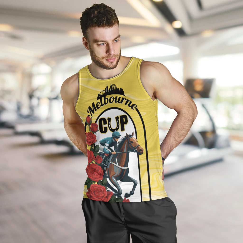 Personalised Melbourne Horse Racing Men Tank Top The Race That Stops The Nation - Vibe Hoodie Shop