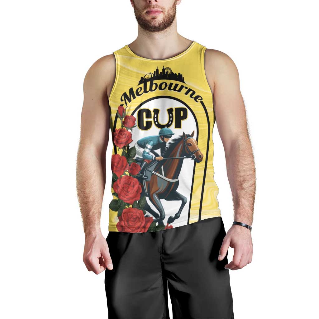 Personalised Melbourne Horse Racing Men Tank Top The Race That Stops The Nation - Vibe Hoodie Shop