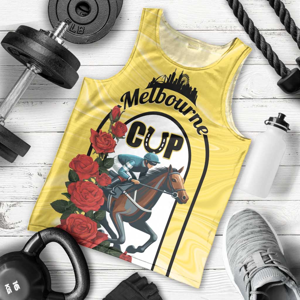 Personalised Melbourne Horse Racing Men Tank Top The Race That Stops The Nation - Vibe Hoodie Shop