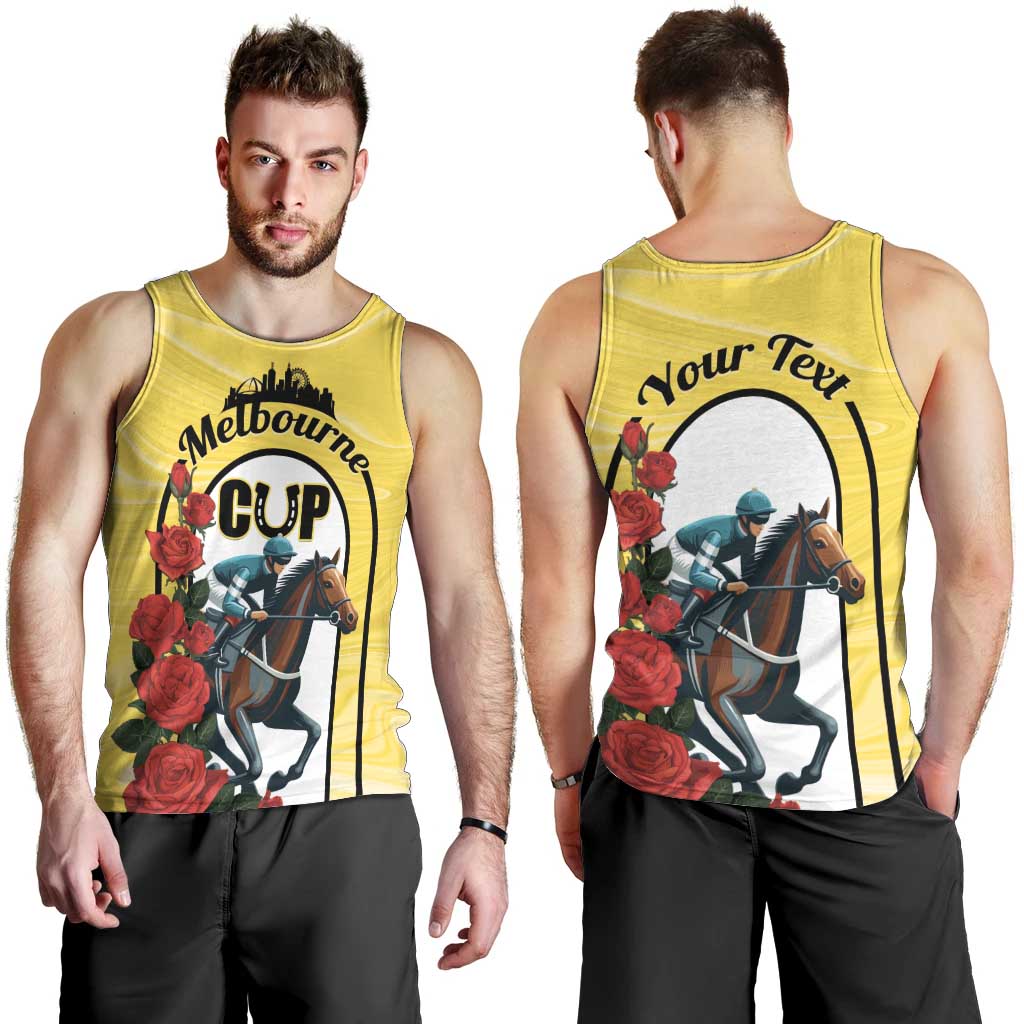 Personalised Melbourne Horse Racing Men Tank Top The Race That Stops The Nation - Vibe Hoodie Shop
