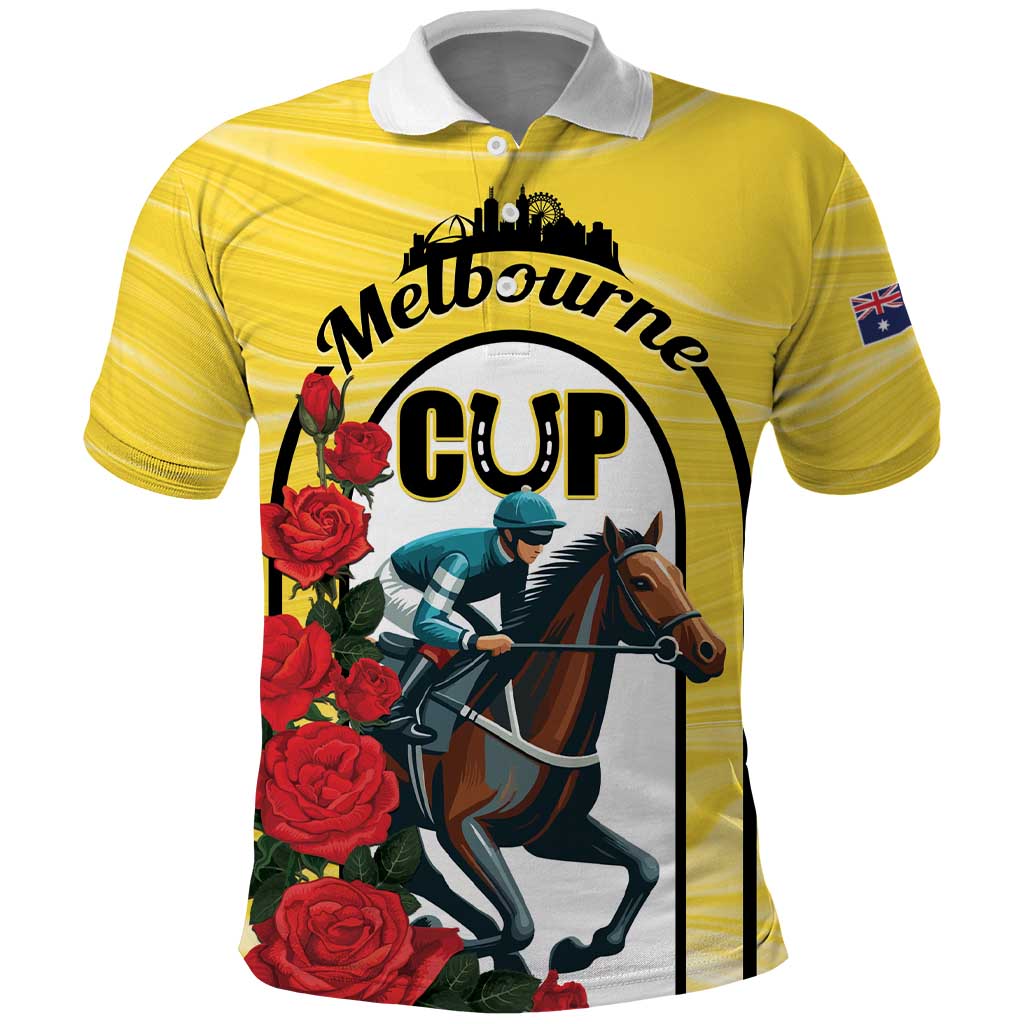 Personalised Melbourne Horse Racing Polo Shirt The Race That Stops The Nation - Vibe Hoodie Shop