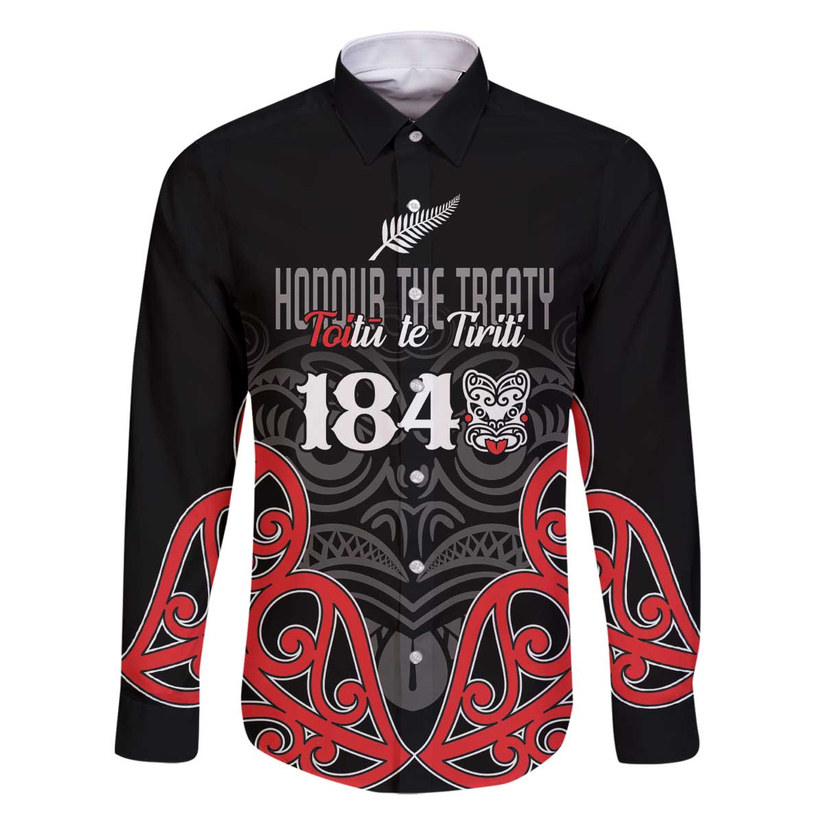 Toitu Te Tiriti 1840 Aotearoa Family Matching Off The Shoulder Long Sleeve Dress and Hawaiian Shirt Stand Together Stand Stronger