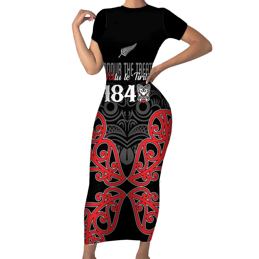 Toitu Te Tiriti 1840 Aotearoa Family Matching Short Sleeve Bodycon Dress and Hawaiian Shirt Stand Together Stand Stronger