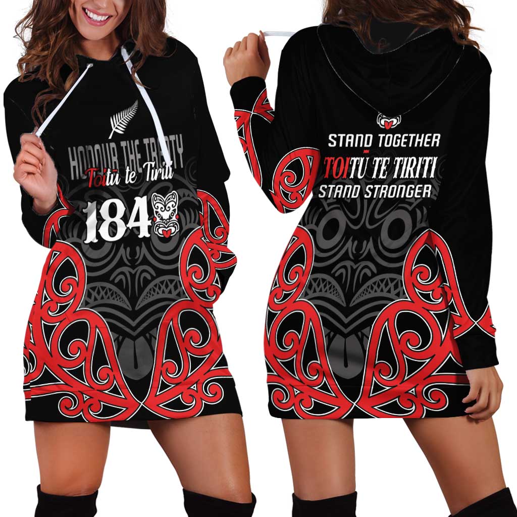 Toitu Te Tiriti 1840 Aotearoa Hoodie Dress Stand Together Stand Stronger - Vibe Hoodie Shop