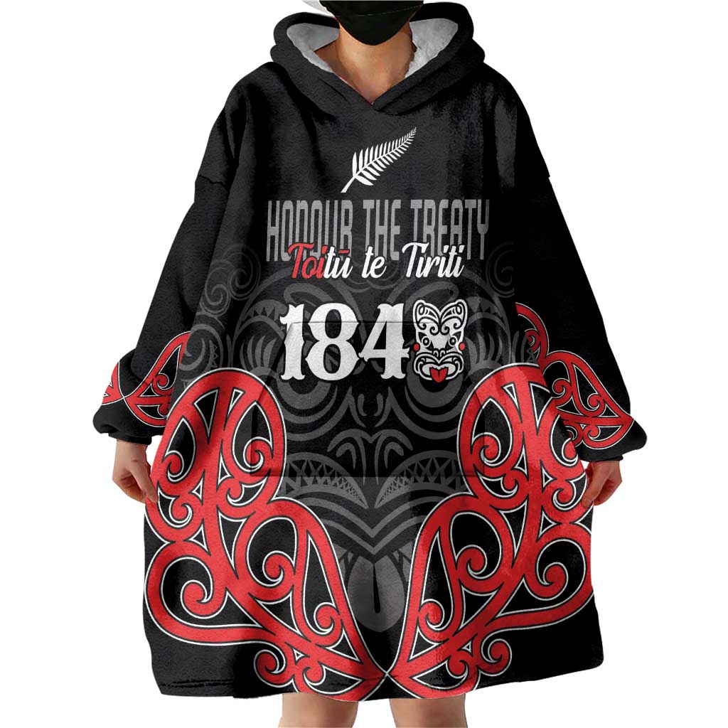 Toitu Te Tiriti 1840 Aotearoa Wearable Blanket Hoodie Stand Together Stand Stronger - Vibe Hoodie Shop