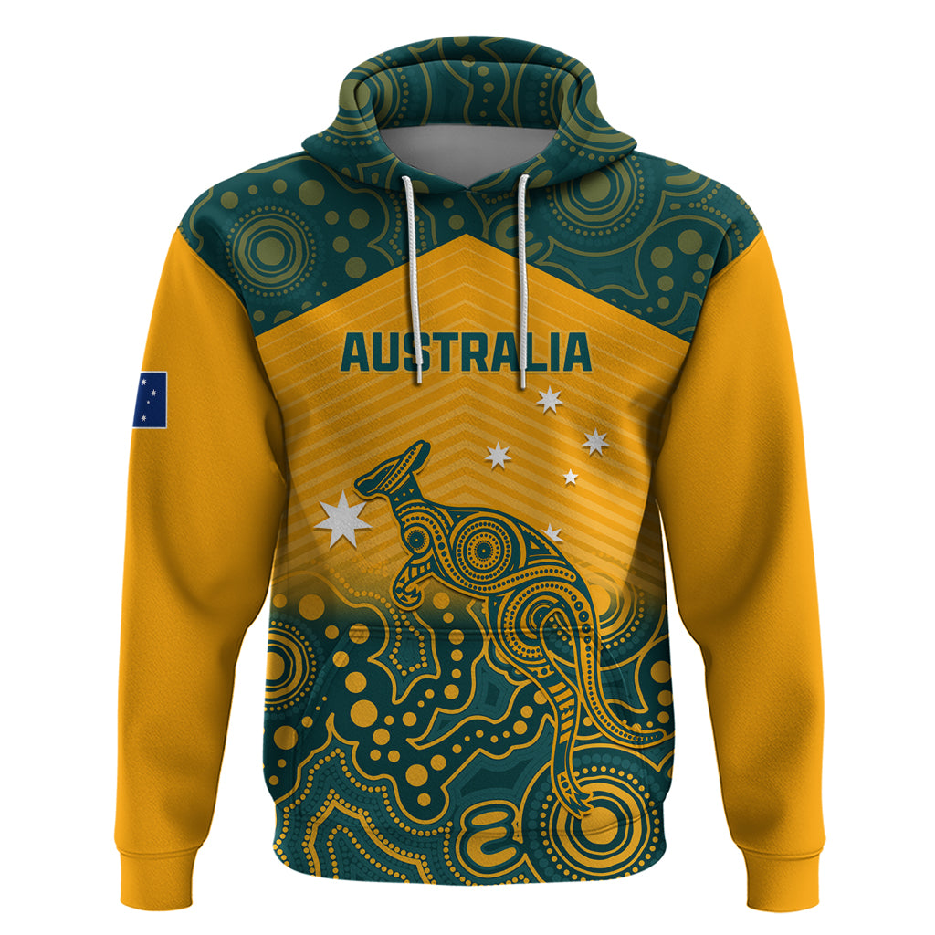 Custom Australia Rugby Hoodie Wallabies Aboriginal Pattern - Vibe Hoodie Shop