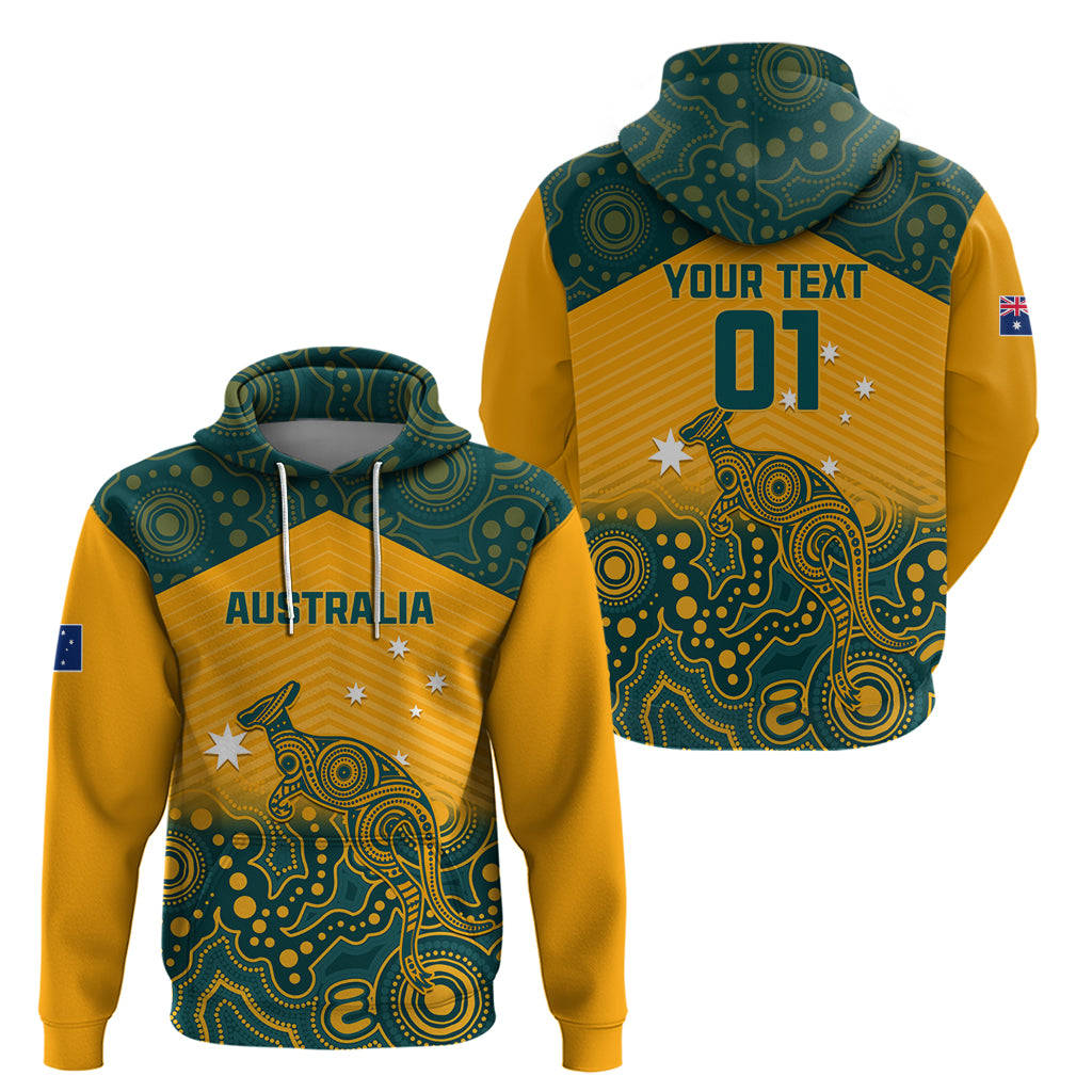 Custom Australia Rugby Hoodie Wallabies Aboriginal Pattern - Vibe Hoodie Shop