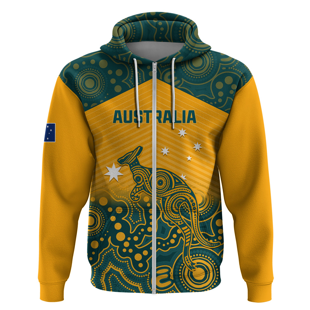 Custom Australia Rugby Hoodie Wallabies Aboriginal Pattern - Vibe Hoodie Shop