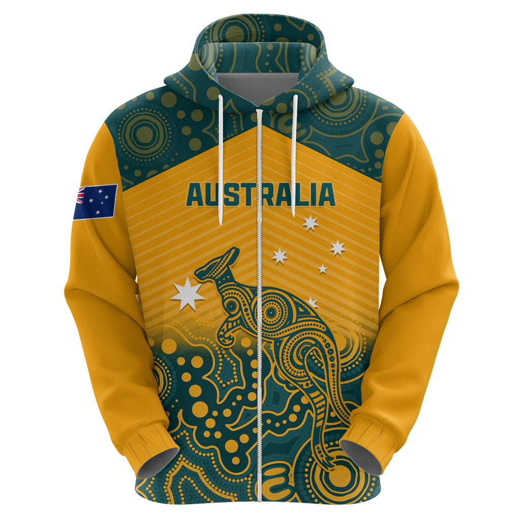 Custom Australia Rugby Hoodie Wallabies Aboriginal Pattern - Vibe Hoodie Shop