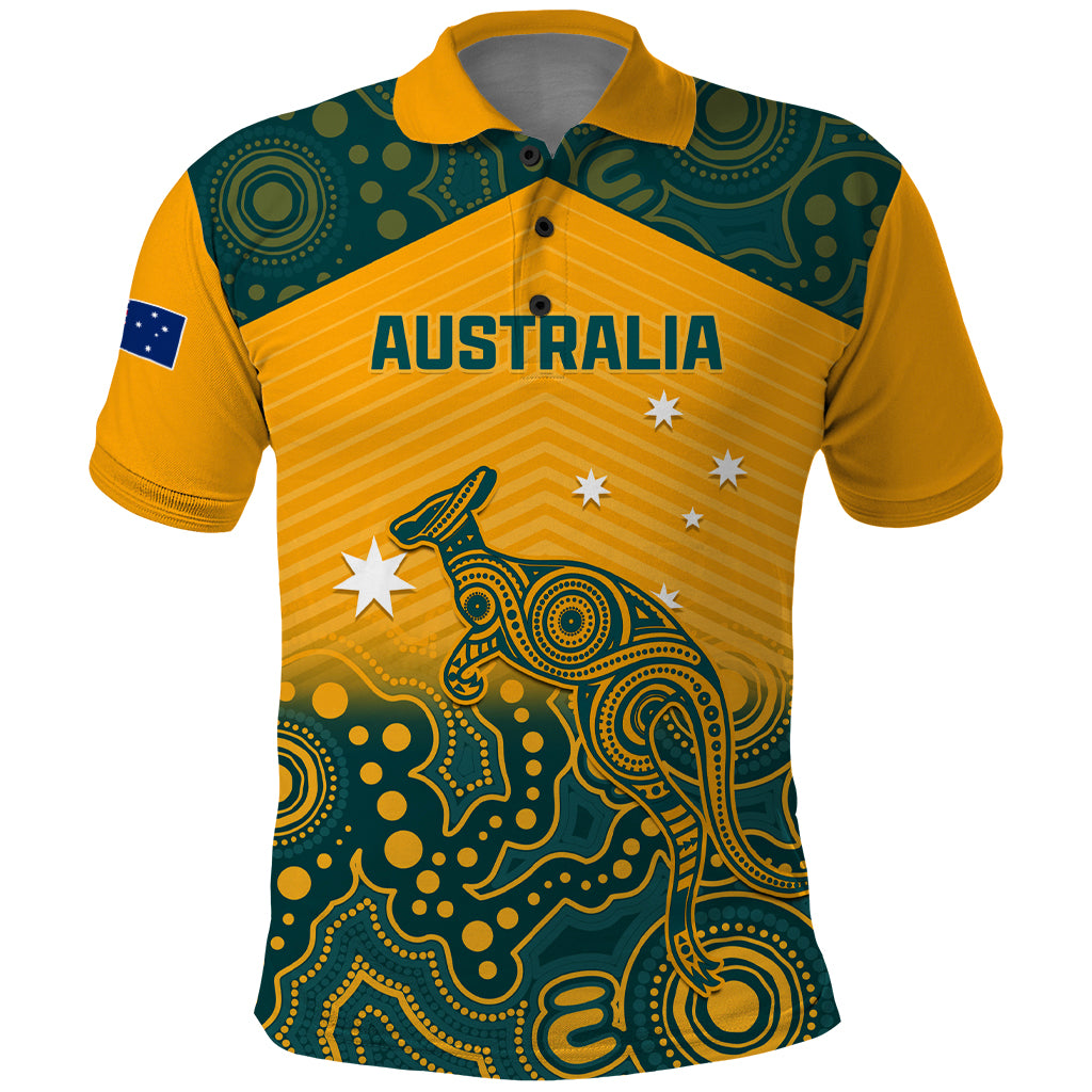 Custom Australia Rugby Polo Shirt Wallabies Aboriginal Pattern - Vibe Hoodie Shop