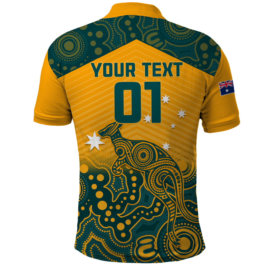 Custom Australia Rugby Polo Shirt Wallabies Aboriginal Pattern - Vibe Hoodie Shop