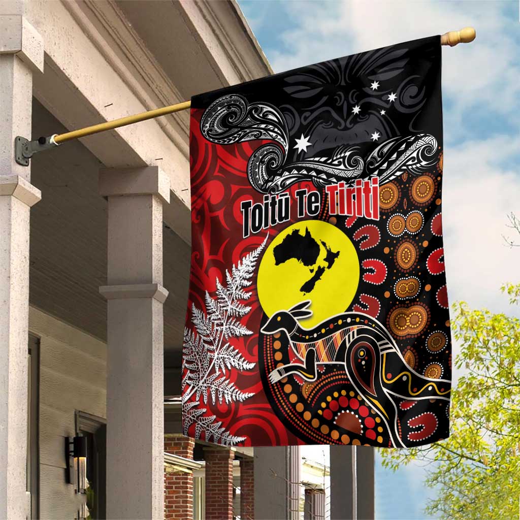 Aotearoa and Australia Toitu Te Tiriti Garden Flag Honour the Treaty - Te Tiriti Is Us - Vibe Hoodie Shop