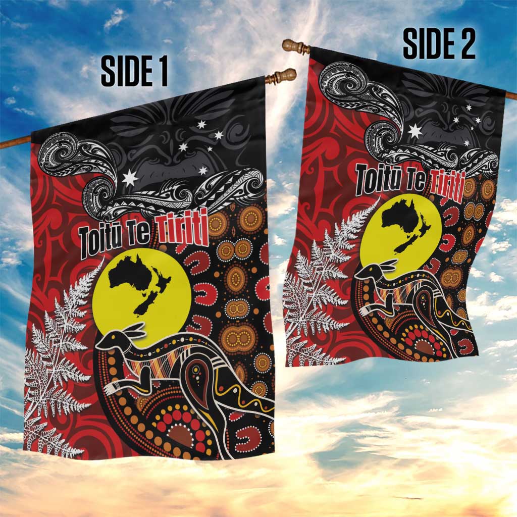 Aotearoa and Australia Toitu Te Tiriti Garden Flag Honour the Treaty - Te Tiriti Is Us - Vibe Hoodie Shop
