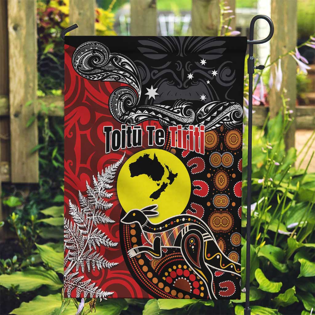 Aotearoa and Australia Toitu Te Tiriti Garden Flag Honour the Treaty - Te Tiriti Is Us - Vibe Hoodie Shop